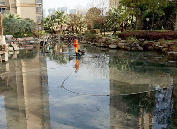 渠县景观池淤泥清理